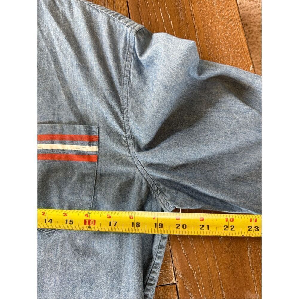 Solid & Striped Button Down Shirt Womens Blue Medium Long Sleeve Chambray (TP1) - Picture 8 of 9